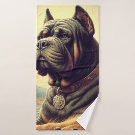 Retro Cane Corso Painting Badehandtuch (Badehandtuch)