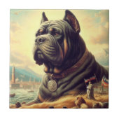 Retro Cane Corso Painting Fliese (Vorderseite)