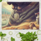 Retro Cane Corso Painting Geschirrtuch (Gefaltet)