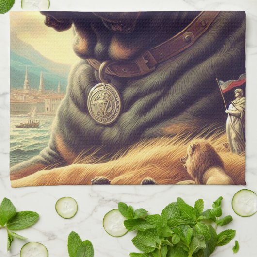 Retro Cane Corso Painting Geschirrtuch (Gefaltet)