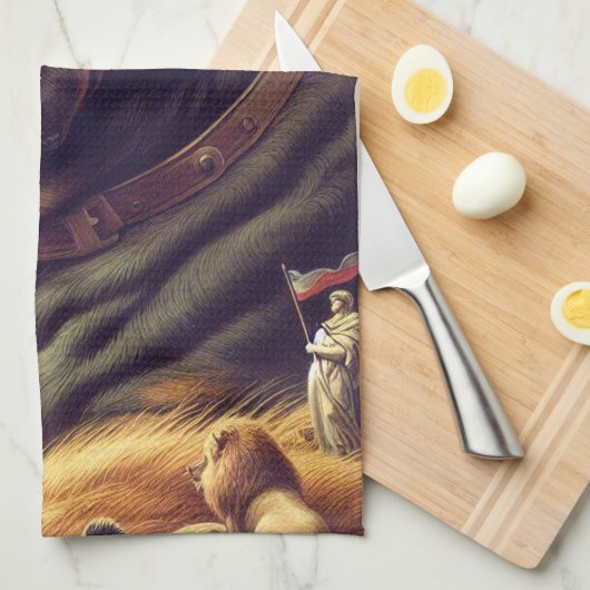 Retro Cane Corso Painting Geschirrtuch (Viertel Falte)