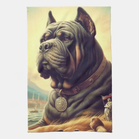 Retro Cane Corso Painting Geschirrtuch (Vertikal)