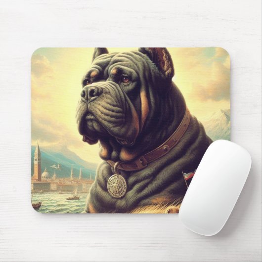Retro Cane Corso Painting Mousepad (Mit Mouse)