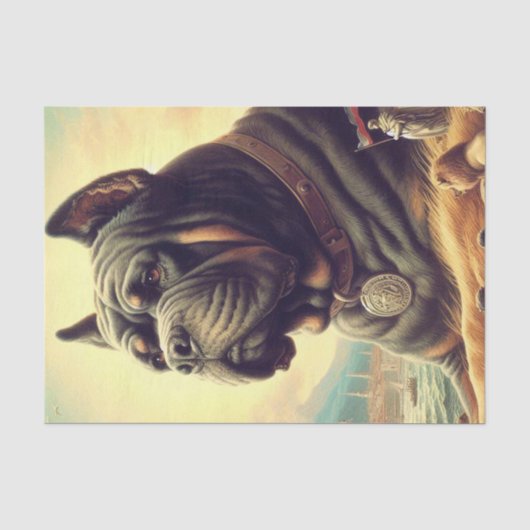 Retro Cane Corso Painting Seidenpapier (Vorderseite)