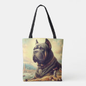 Retro Cane Corso Painting Tasche (Rückseite)