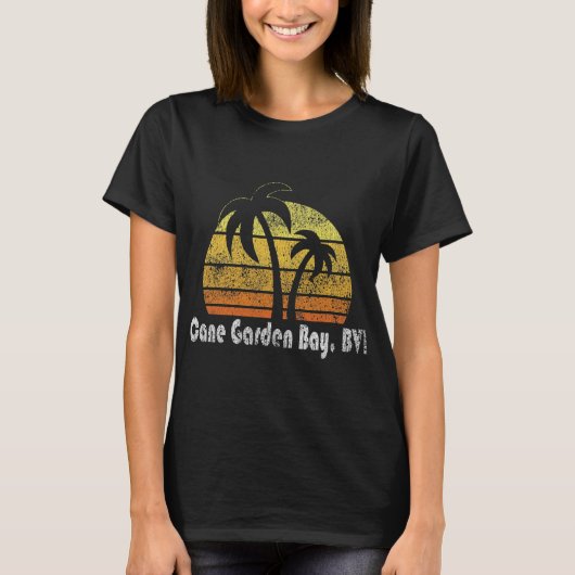 Retro Cane Garden Bay Britische Jungfrau T-Shirt (Vorderseite)
