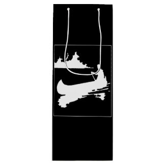 Retro Canoe-Silhouette Geschenktüte Für Weinflaschen