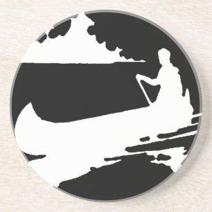 Retro Canoe-Silhouette Getränkeuntersetzer