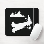 Retro Canoe-Silhouette Mousepad (Mit Mouse)