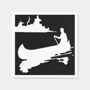 Retro Canoe Silhouette Paper Napkin Serviette