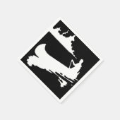 Retro Canoe Silhouette Paper Napkin Serviette (Ecke)