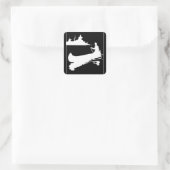 Retro Canoe-Silhouette Quadratischer Aufkleber (Tasche)