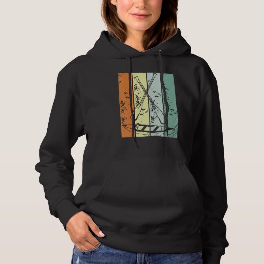 Retro Canoeing Paddle Paddling Canoeist Kayak Kaya Hoodie (Vorderseite)