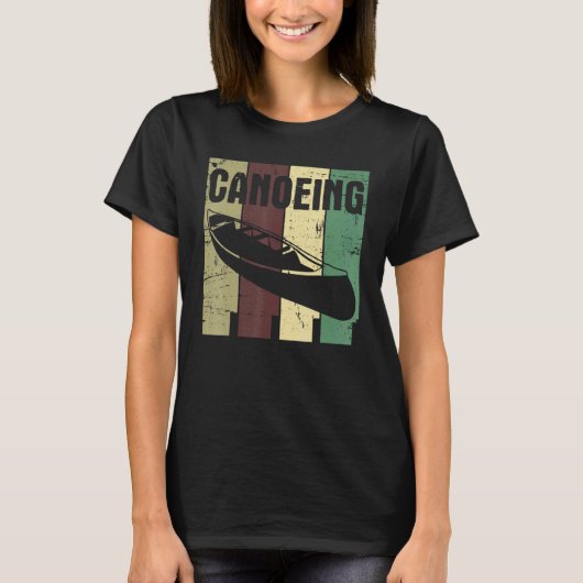 Retro Canoeing Paddle Paddling Canoeist Kayak Kaya T-Shirt (Vorderseite)