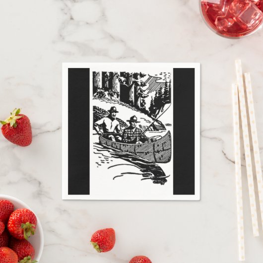 Retro Canoeing Serviette (Beispiel)