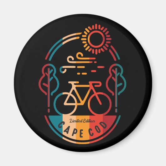 Retro Cape Cod Bike Trail Magnet (Vorne)