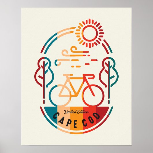 Retro Cape Cod Bike Trail Poster (Vorne)