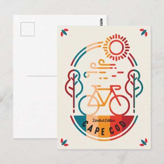 Retro Cape Cod Bike Trail Postkarte (Vorne/Hinten)