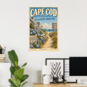 Retro Cape Cod Massachusetts Reiseplakat Küste Poster (Heimbüro)