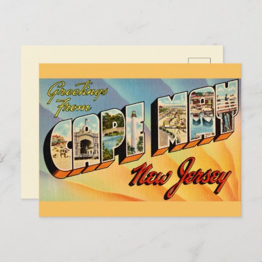 Retro Cape May NJ Postcard Postkarte (Vorne/Hinten)