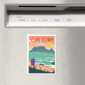 Retro Cape Town Südafrika Tafelberg Magnet (In Situ (Geschirrspüler))