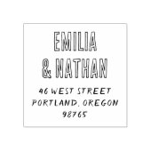 Retro Capitals Quirky Wedding Return Address Gummistempel (Prägung)