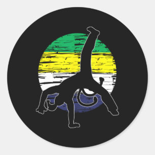 Retro Capoeira - Kampfsportliebhaber Kickboxen Dan Runder Aufkleber