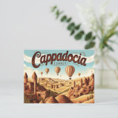 Retro Cappadocia Views Postkarte (Stehend Vorderseite)