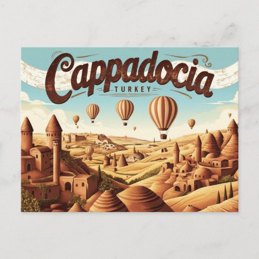 Retro Cappadocia Views Postkarte (Vorderseite)