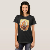 Retro Captain Panda Summer Sailing T-Shirt (Vorne ganz)