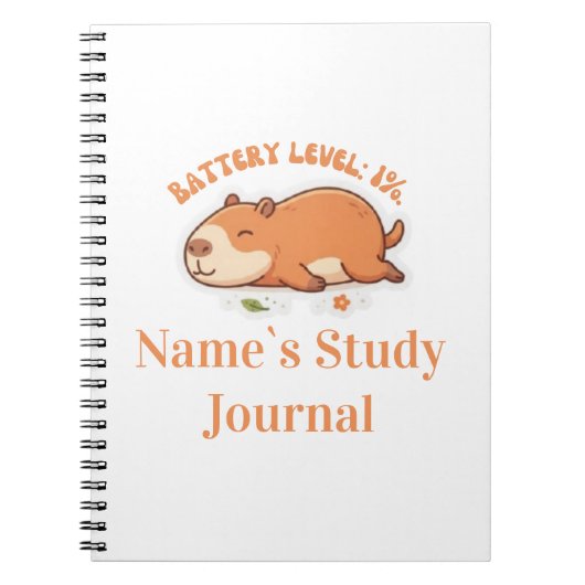 Retro Capybara Akkustand 1% Notizbuch Notizblock (Vorderseite)