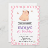 Retro Capybara Einladung zum Geburtstag (Vorne/Hinten)