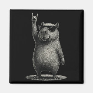 Retro Capybara Rock Music Gift Männer Kinder Fraue Magnet
