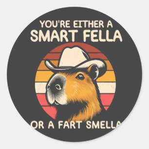 Retro Capybara Runder Aufkleber