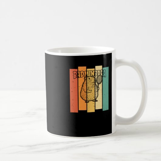 Retro Capybara Shuttle - Vintag Badminton Badminb Kaffeetasse (Rechts)