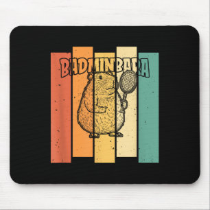 Retro Capybara-Shuttle - Vintage Badminton Badminb Mousepad