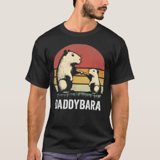 Retro Capybara Vater und Sohn Stößt Lustiges Capyb T-Shirt