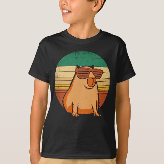 Retro Capybara With Sungasse Vintage Capibara T-Shirt (Vorderseite)
