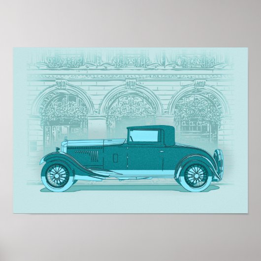 Retro Car Artwork  Poster (Vorne)