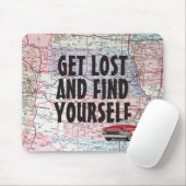 Retro Car auf der Roadmap Mousepad (Mit Mouse)