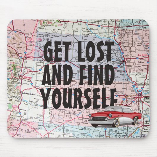 Retro Car auf der Roadmap Mousepad (Vorne)
