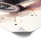 Retro Car & Blooming Boutique Scene Poster (Ecke)