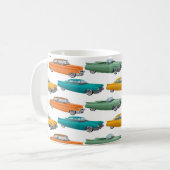 Retro Car Fifties Stilmuster Kaffeetasse (Vorderseite Links)
