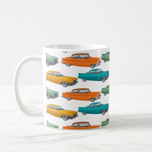 Retro Car Fifties Stilmuster Kaffeetasse (Links)