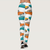 Retro Car Fifties Stilmuster Leggings (Rückseite)