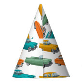Retro Car Fifties Stilmuster Partyhütchen (Rückseite)