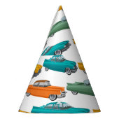 Retro Car Fifties Stilmuster Partyhütchen (Links)