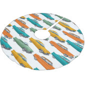 Retro Car Fifties Stilmuster Polyester Weihnachtsbaumdecke (Schrägansicht)
