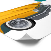 Retro Car Fifties Stilmuster Poster (Ecke)