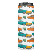 Retro Car Fifties Stilmuster Thermosbecher (Rückseite)